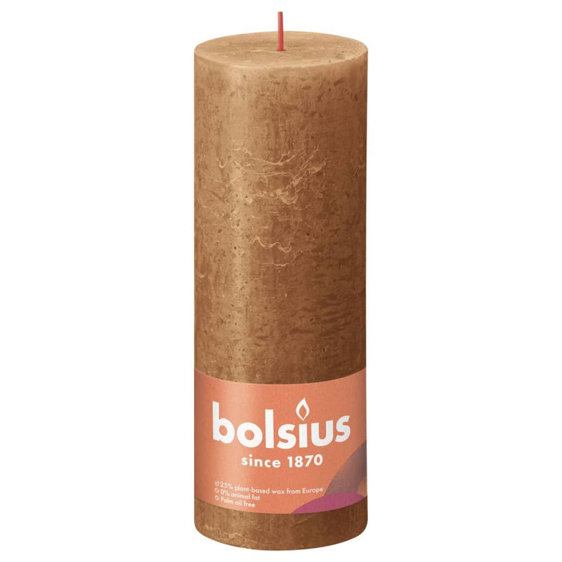 Afbeelding laden in galerijviewer, Bolsius Bolsius Stompkaarsen Shine 4 st rustiek 190x68 mm spice brown
