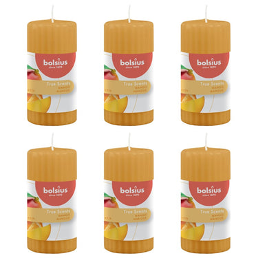 Bolsius Bolsius Geurkaarsen geribbeld 6 st mango 120x58 mm