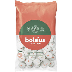 Bolsius theelichten – 6 uur brandduur – zak van 60