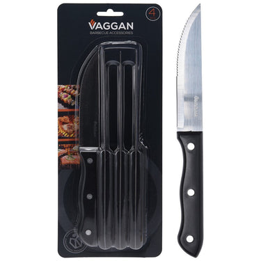 Vaggan steakmessen 4 stuks rvs zwart