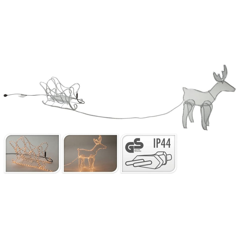 Afbeelding laden in galerijviewer, Ambiance Ambiance Kerstlichtslinger rendier en slee 14 m
