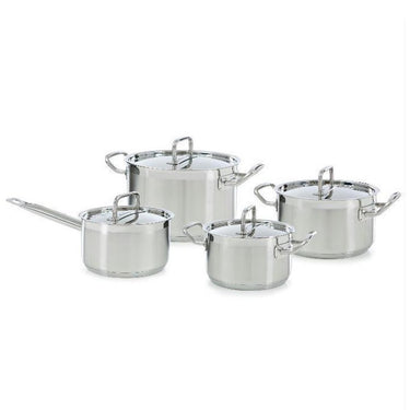 Bk precision pannenset 4-delig rvs glas zilver