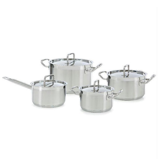 Bk precision pannenset 4-delig rvs glas zilver