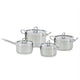 Bk precision pannenset 4-delig rvs glas zilver