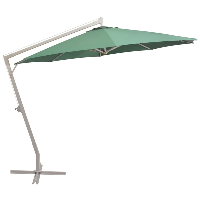 Afbeelding laden in galerijviewer, VidaXL Zweefparasol met aluminium paal 350 cm groen
