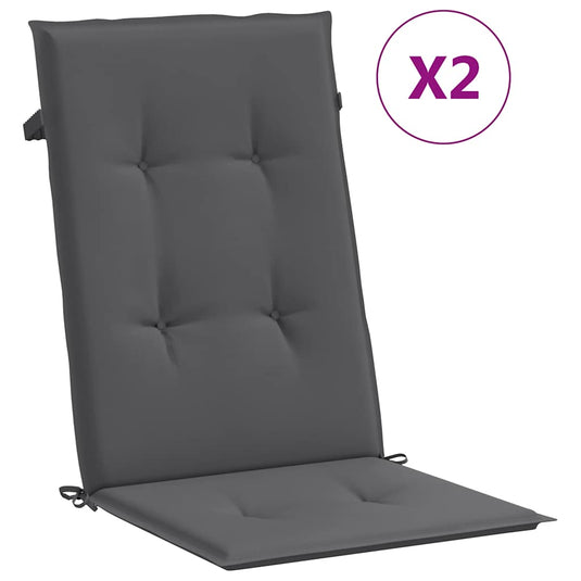 Vidaxl tuinstoelkussens rugleuning 2 st 120x50x2 cm stof antraciet