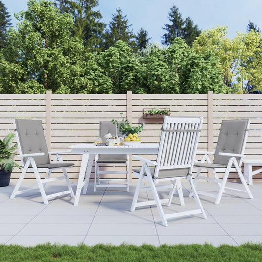 Vidaxl tuinstoelkussens 4 st hoge rug 120x50x3 cm stof grijs