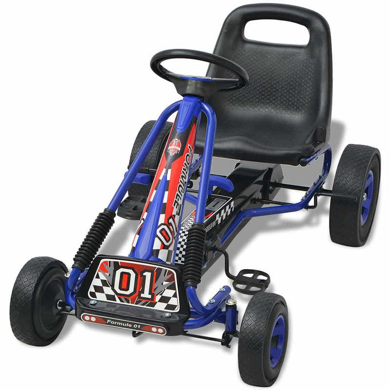 Afbeelding laden in galerijviewer, Vidaxl skelter met pedalen en verstelbare zitting blauw
