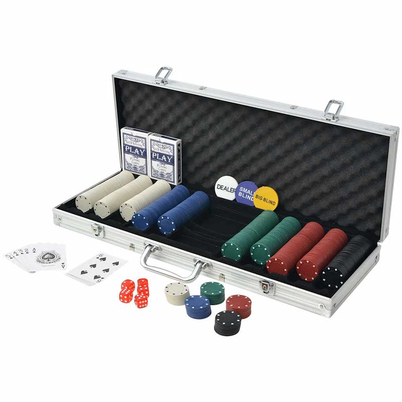Afbeelding laden in galerijviewer, Vidaxl pokerset met 500 chips aluminium
