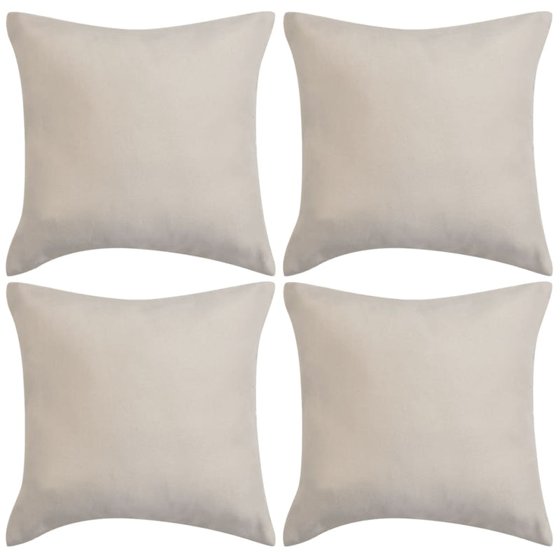 Afbeelding laden in galerijviewer, VidaXL Kussenhoezen 4 stuks beige imitatie suède 40x40 cm polyester
