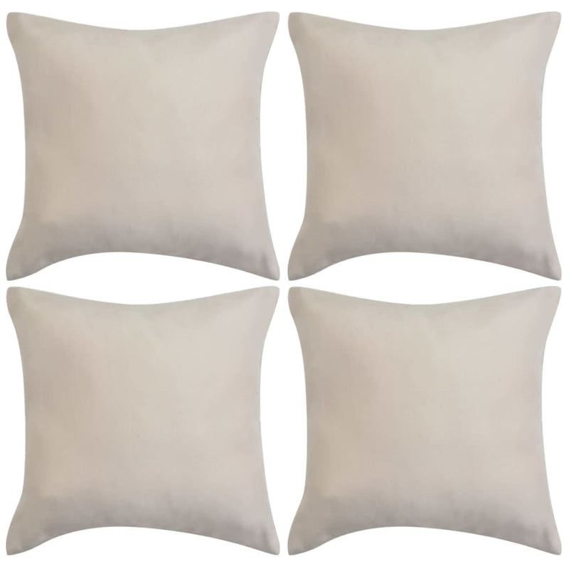 Afbeelding laden in galerijviewer, VidaXL Kussenhoezen 4 stuks beige imitatie suède 50x50 cm polyester
