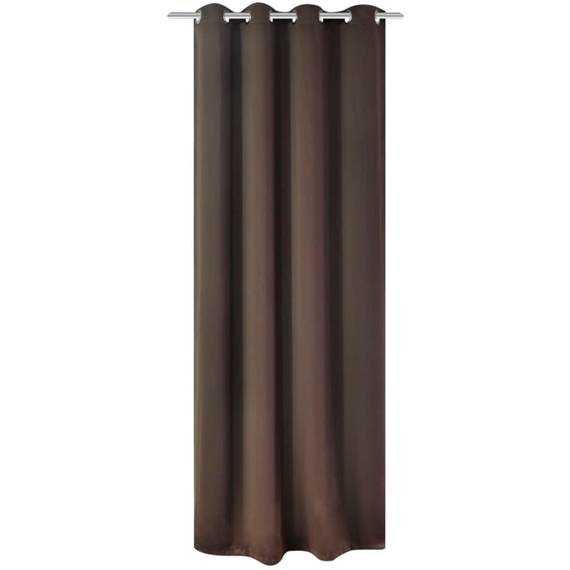 Afbeelding laden in galerijviewer, Vidaxl gordijn met metalen ringen verduisterend 270x245 bruin
