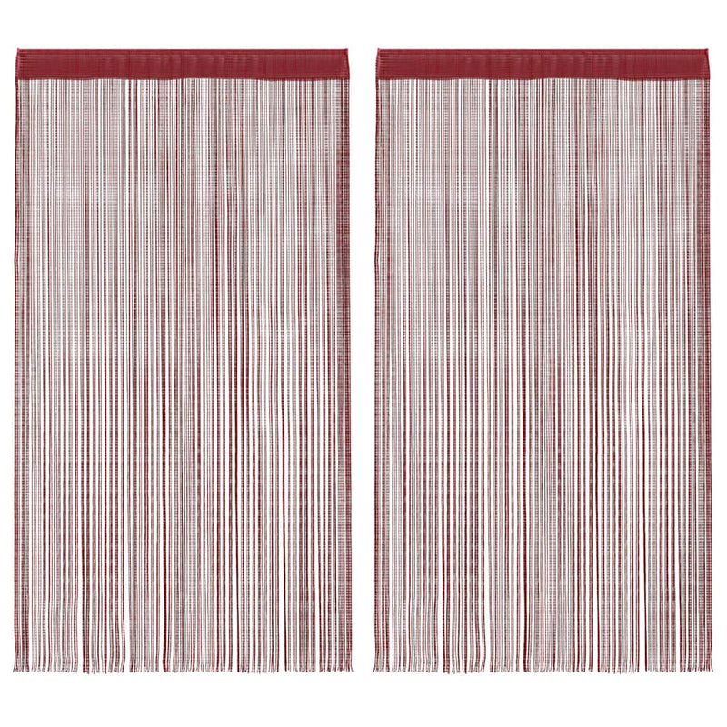 Afbeelding laden in galerijviewer, Vidaxl dradengordijnen 100x250 cm wijnrood 2 st

