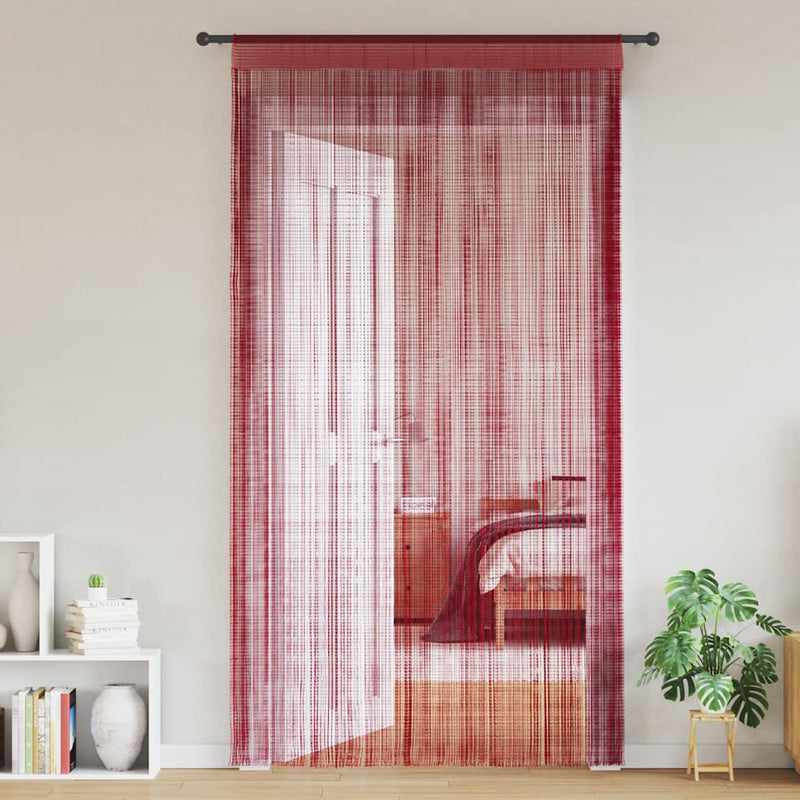 Afbeelding laden in galerijviewer, Vidaxl dradengordijnen 100x250 cm wijnrood 2 st
