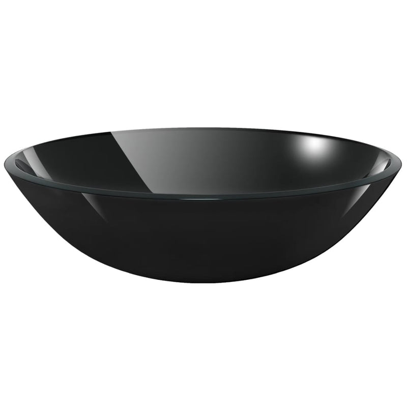 Afbeelding laden in galerijviewer, Vidaxl wasbak gehard glas 42 cm zwart
