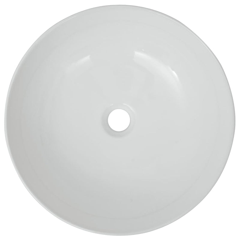 Afbeelding laden in galerijviewer, Vidaxl wastafel rond wit 41,5x13,5 cm keramiek
