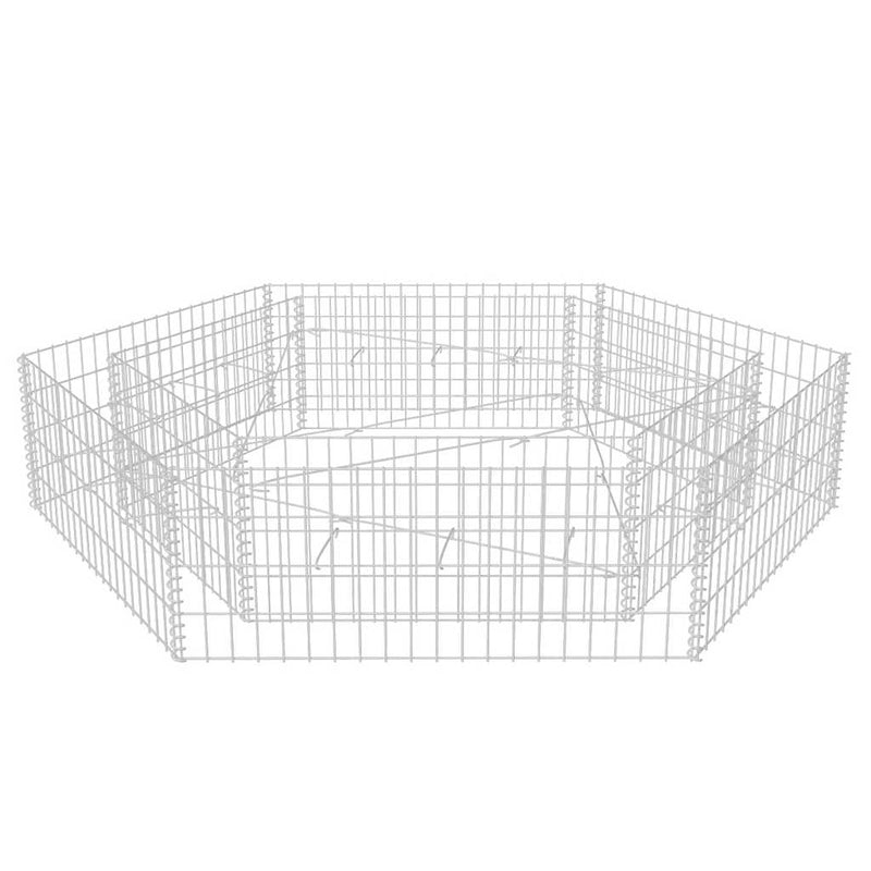 Afbeelding laden in galerijviewer, Vidaxl gabion plantenbak verhoogd zeshoekig 200x173x40 cm
