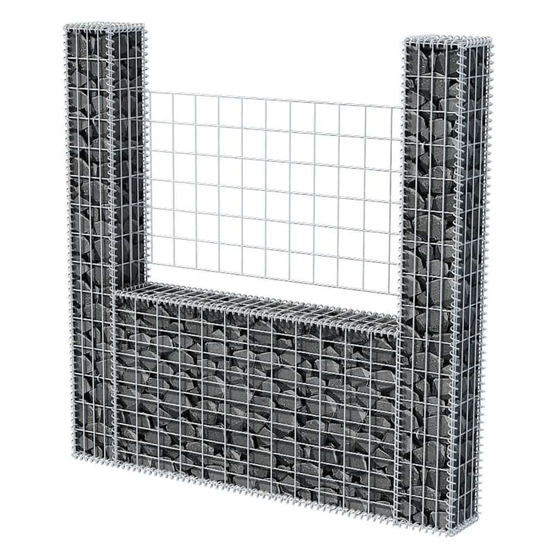 Afbeelding laden in galerijviewer, Vidaxl gabion mand u-vormig 160x20x150 cm staal
