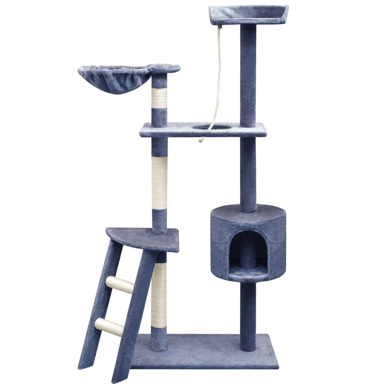 Afbeelding laden in galerijviewer, Vidaxl kattenkrabpaal met sisal krabpalen 150 cm donkerblauw
