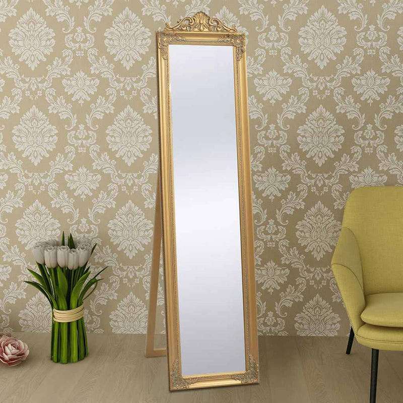 Afbeelding laden in galerijviewer, Vidaxl vrijstaande spiegel barok 160x40cm goud
