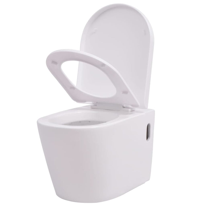 Afbeelding laden in galerijviewer, Vidaxl hangend toilet keramiek wit
