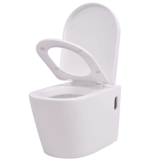 Vidaxl hangend toilet keramiek wit