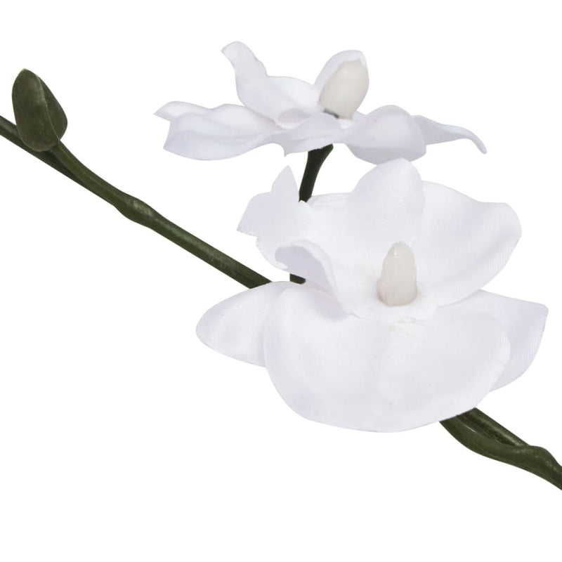 Afbeelding laden in galerijviewer, Vidaxl kunstplant orchidee met pot 30 cm wit
