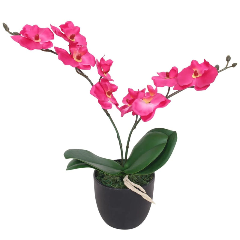 Afbeelding laden in galerijviewer, Vidaxl kunstplant orchidee met pot 30 cm rood
