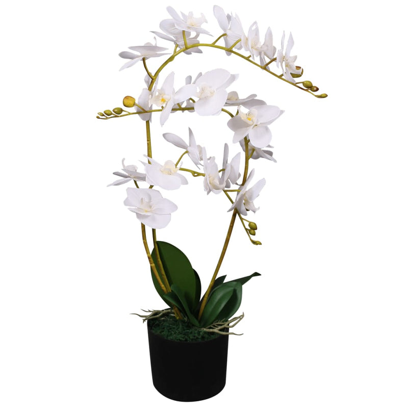 Afbeelding laden in galerijviewer, Vidaxl kunstplant orchidee met pot 65 cm wit
