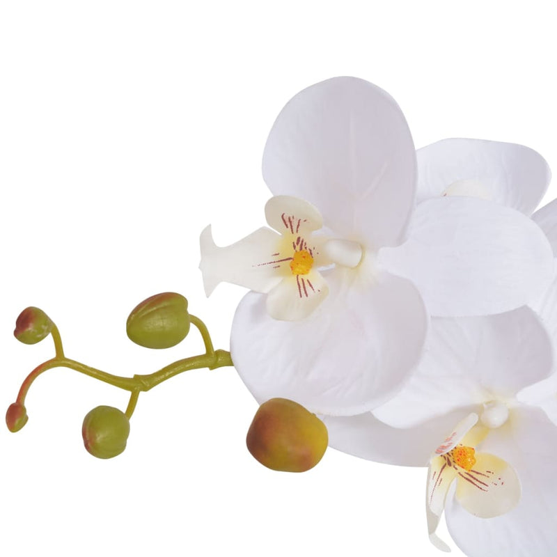 Afbeelding laden in galerijviewer, Vidaxl kunstplant orchidee met pot 65 cm wit
