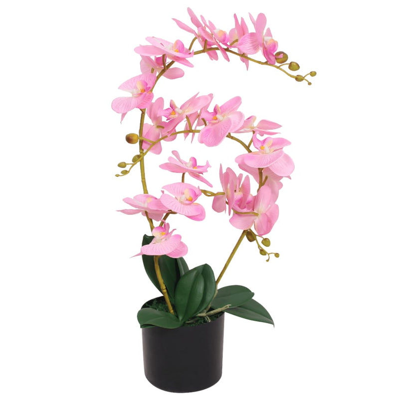 Afbeelding laden in galerijviewer, Vidaxl kunstplant orchidee met pot 65 cm roze

