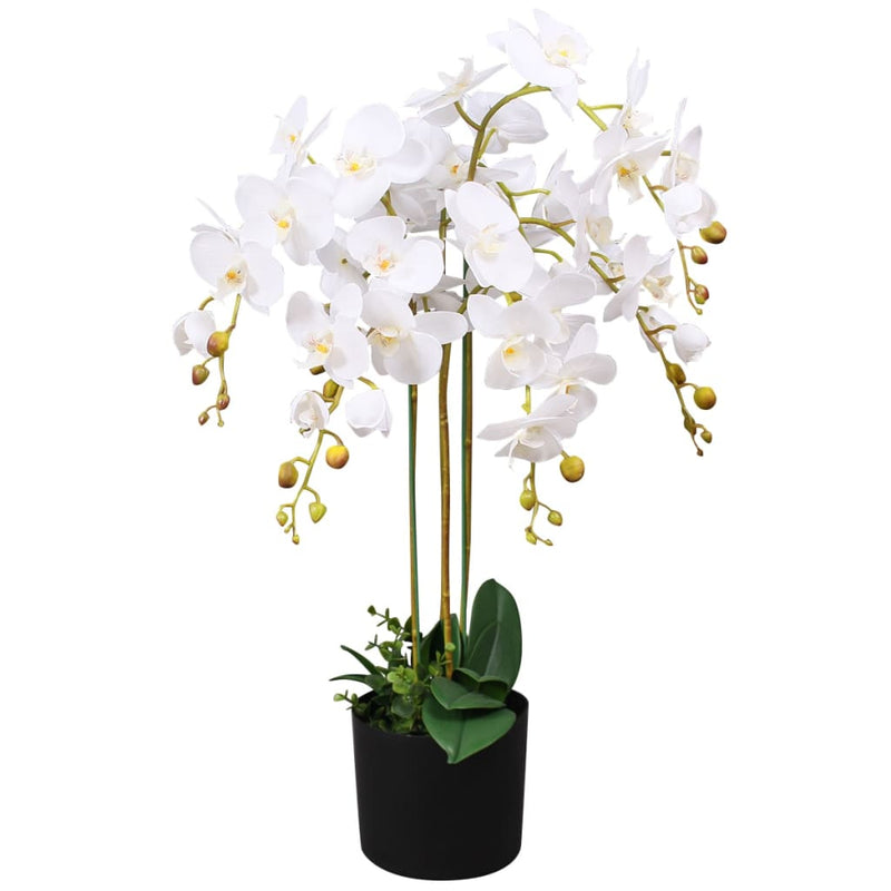 Afbeelding laden in galerijviewer, Vidaxl kunstplant met pot orchidee 75 cm wit
