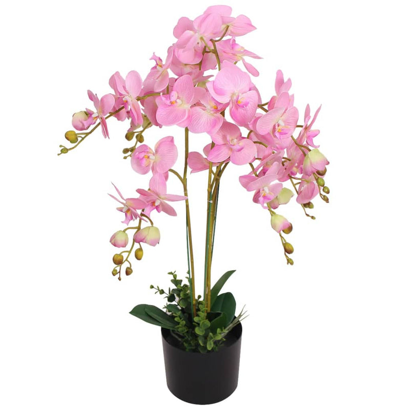 Afbeelding laden in galerijviewer, Vidaxl kunstplant orchidee met pot 75 cm roze
