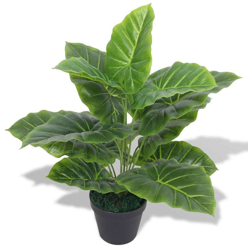 Afbeelding laden in galerijviewer, Vidaxl kunst taro plant met pot 45 cm groen
