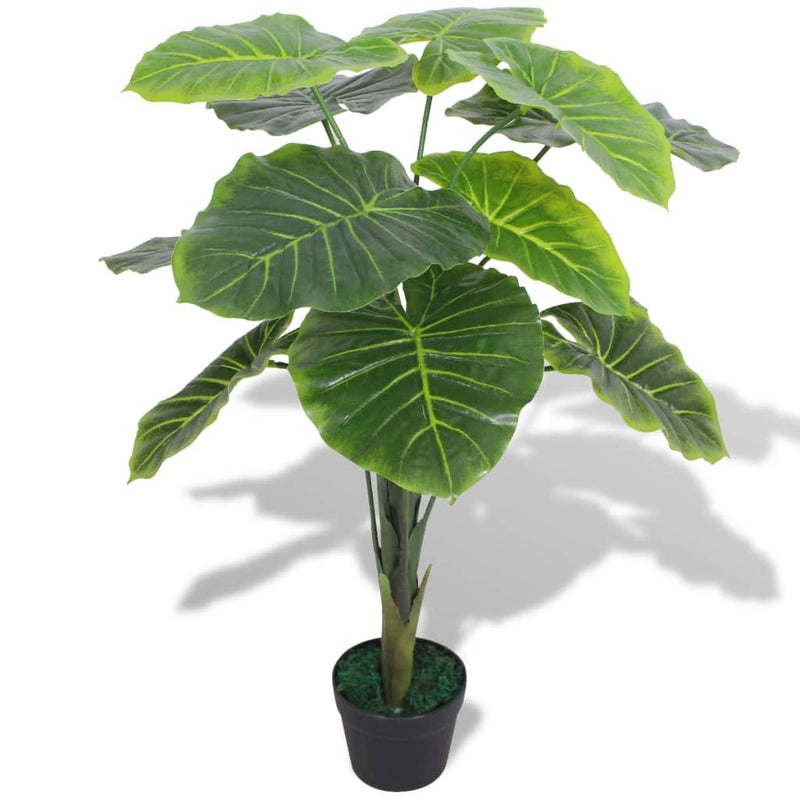 Afbeelding laden in galerijviewer, Vidaxl kunstplant taro met pot 85 cm groen
