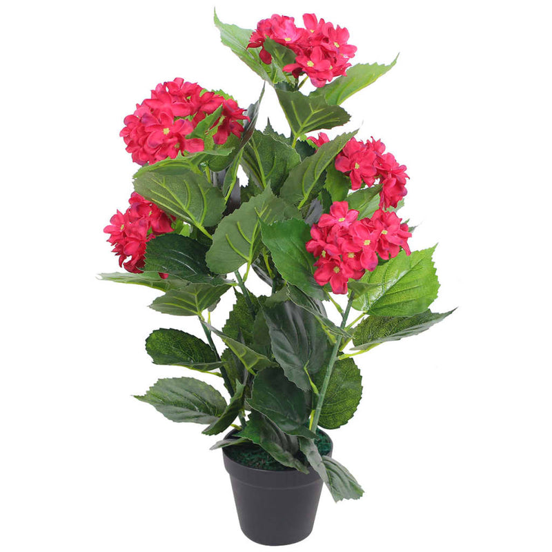 Afbeelding laden in galerijviewer, Vidaxl kunst hortensia plant met pot 60 cm rood
