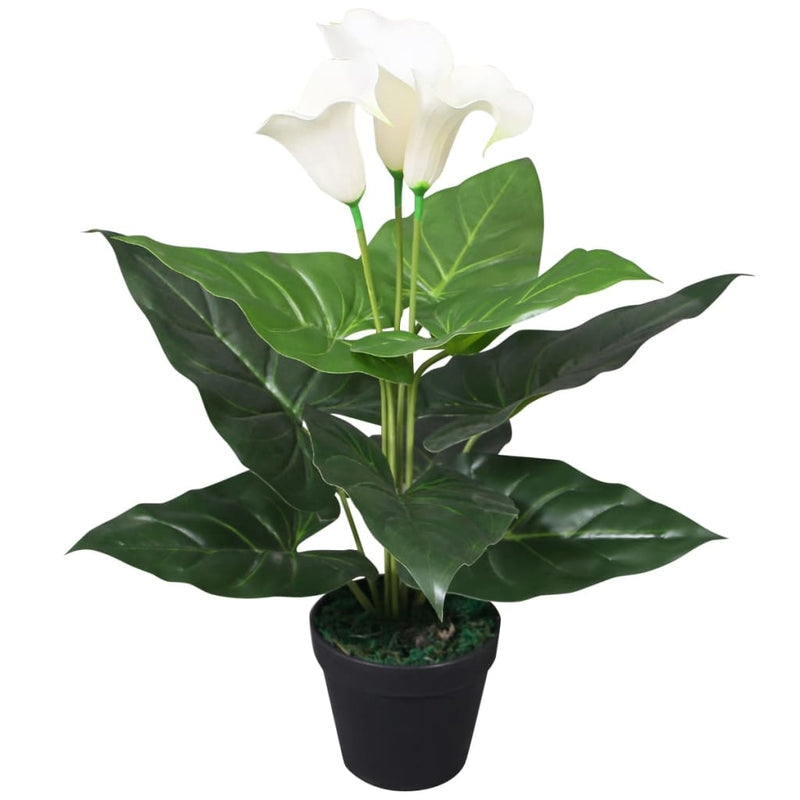 Afbeelding laden in galerijviewer, Vidaxl kunst calla lelie plant met pot 45 cm wit
