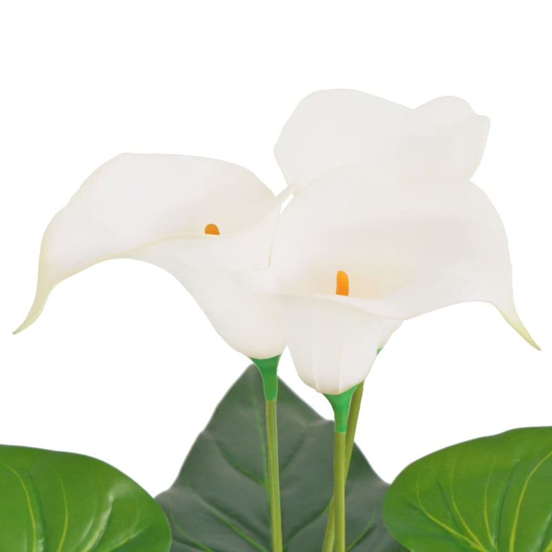 Afbeelding laden in galerijviewer, Vidaxl kunst calla lelie plant met pot 85 cm wit
