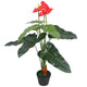 Vidaxl kunst anthurium plant met pot 90 cm rood en geel