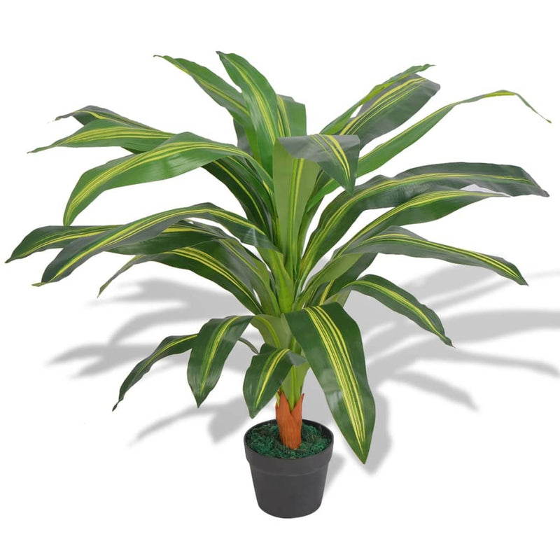 Afbeelding laden in galerijviewer, Vidaxl kunst dracena plant met pot 90 cm groen
