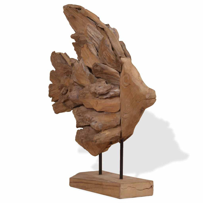 Afbeelding laden in galerijviewer, Vidaxl vissenbeeld 40x12x57 cm teakhout
