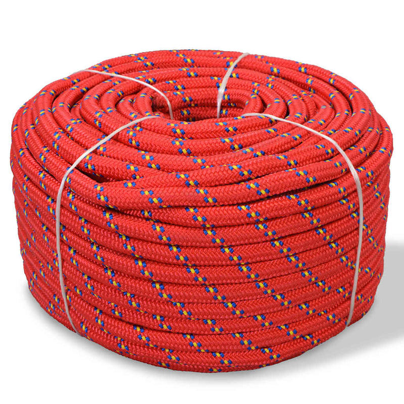 Afbeelding laden in galerijviewer, Vidaxl boot touw 12 mm 50 m polypropyleen rood
