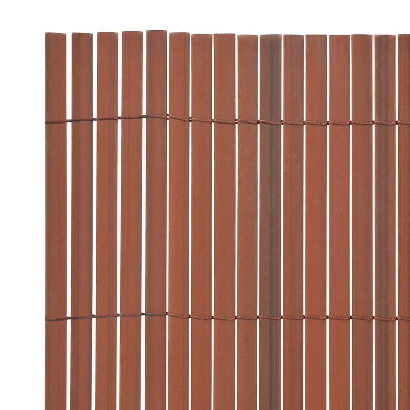 Afbeelding laden in galerijviewer, Vidaxl tuinafscheiding dubbelzijdig 90x300 cm pvc bruin
