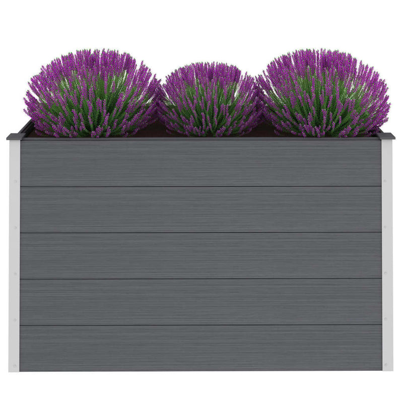 Afbeelding laden in galerijviewer, VidaXL Plantenbak verhoogd 150x50x91 cm HKC grijs
