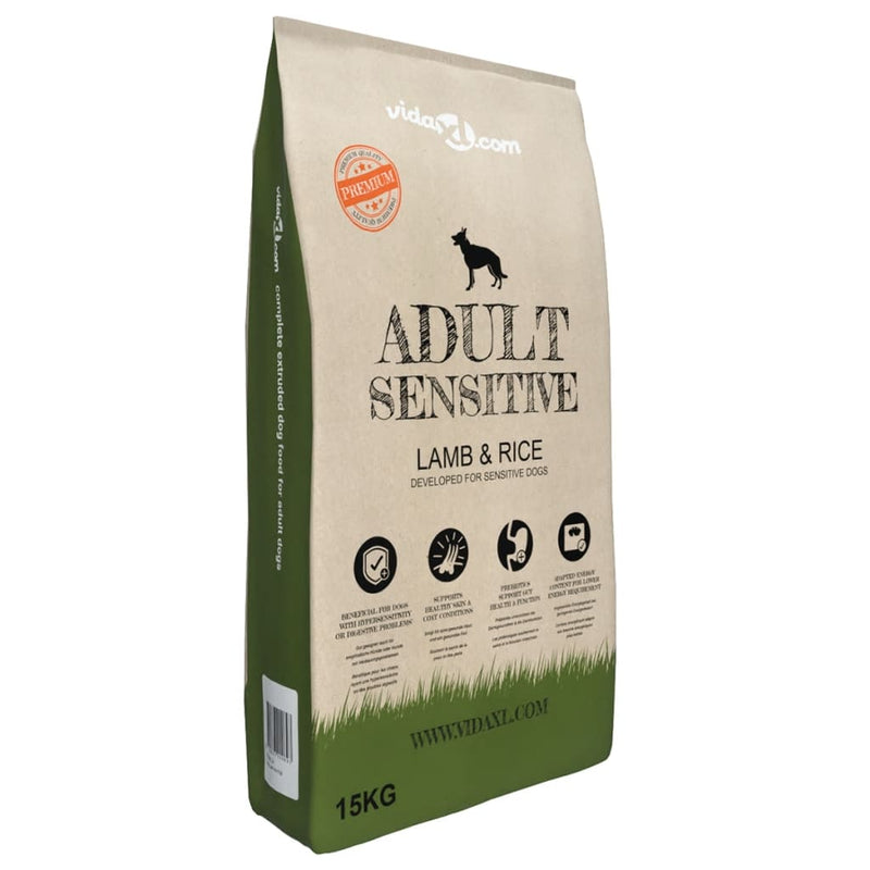 Afbeelding laden in galerijviewer, Vidaxl premium hondenvoer droog adult sensitive lamb rice 15kg
