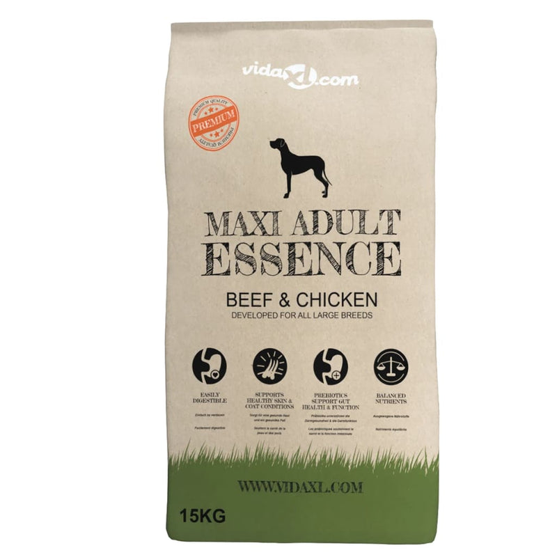 Afbeelding laden in galerijviewer, Vidaxl premium hondenvoer droog maxi adult essence beef chicken 15kg
