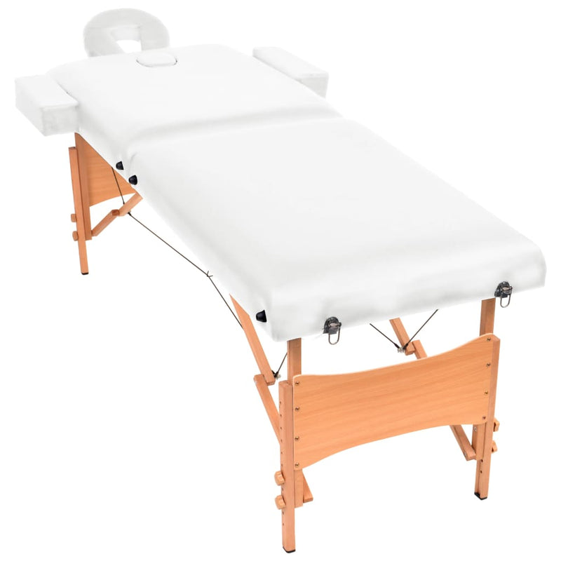Afbeelding laden in galerijviewer, Vidaxl massagetafel 10 cm dik 2 zones inklapbaar wit
