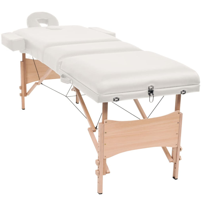 Afbeelding laden in galerijviewer, Vidaxl massagetafel inklapbaar 3 zones 10 cm dik wit
