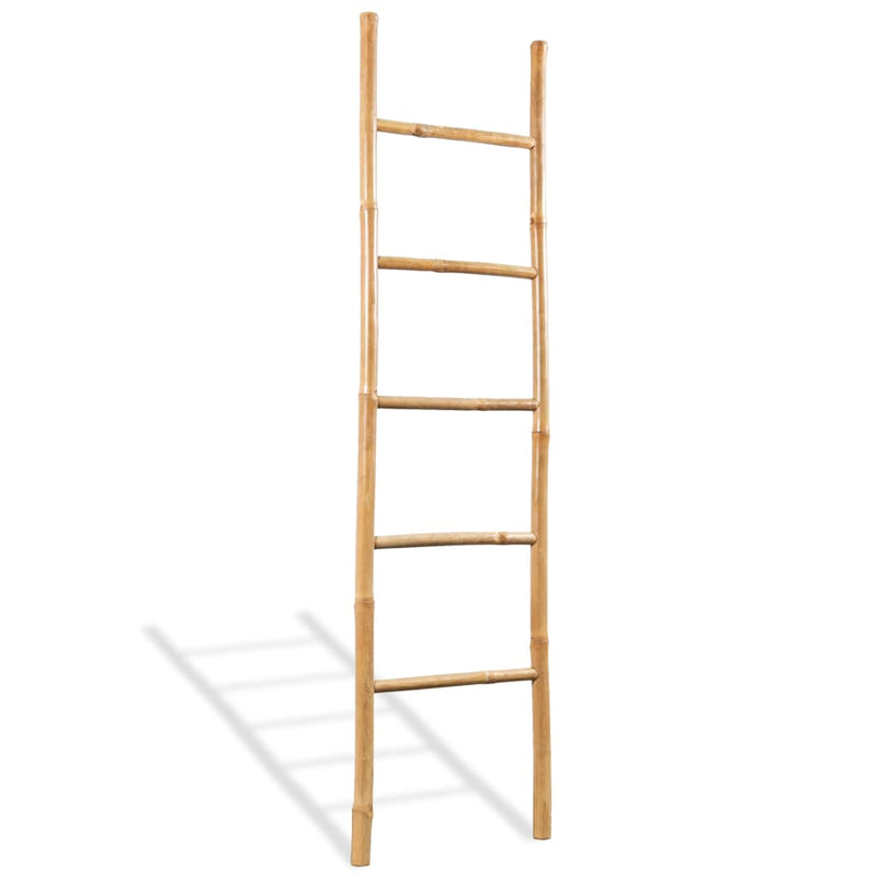 Afbeelding laden in galerijviewer, Vidaxl handdoekladder met 5 sporten 150 cm bamboe
