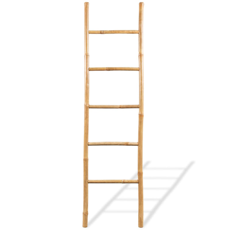 Afbeelding laden in galerijviewer, Vidaxl handdoekladder met 5 sporten 150 cm bamboe
